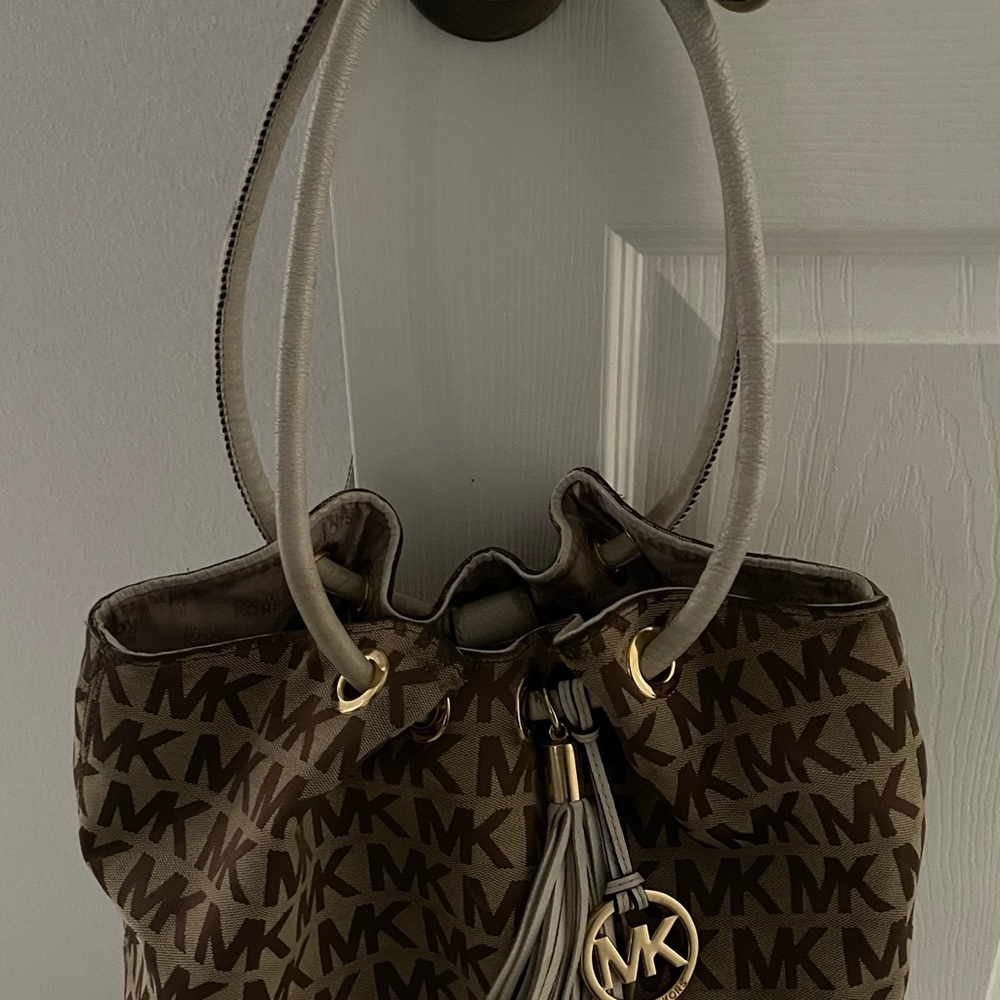Michael Kors Tan Monogram Shoulder Bag